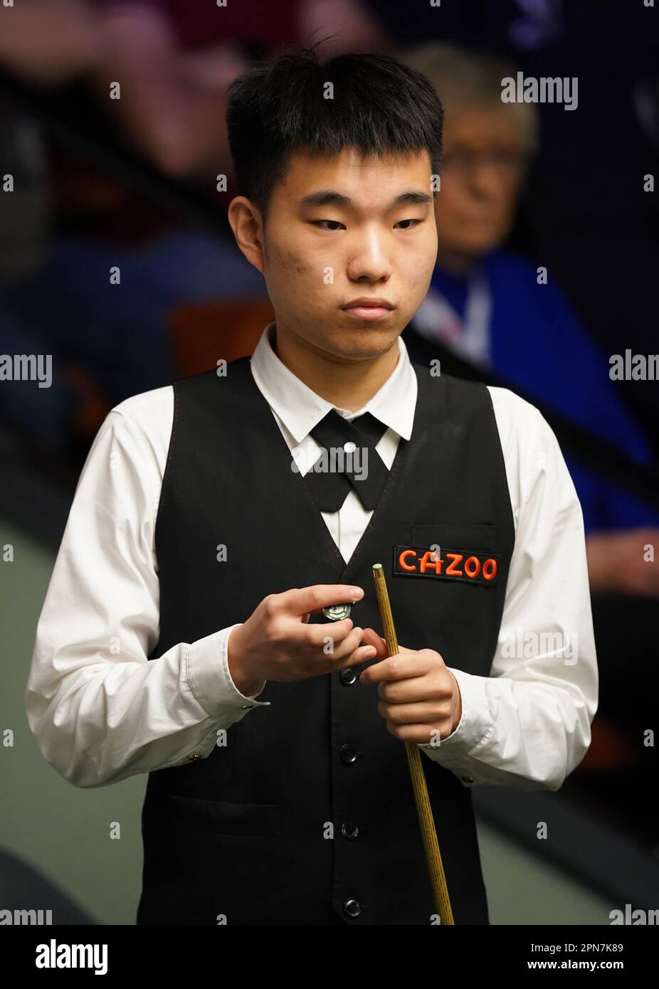 Fan Zhengyi during his match against Mark Allen at the Crucible Theatre, Sheffield