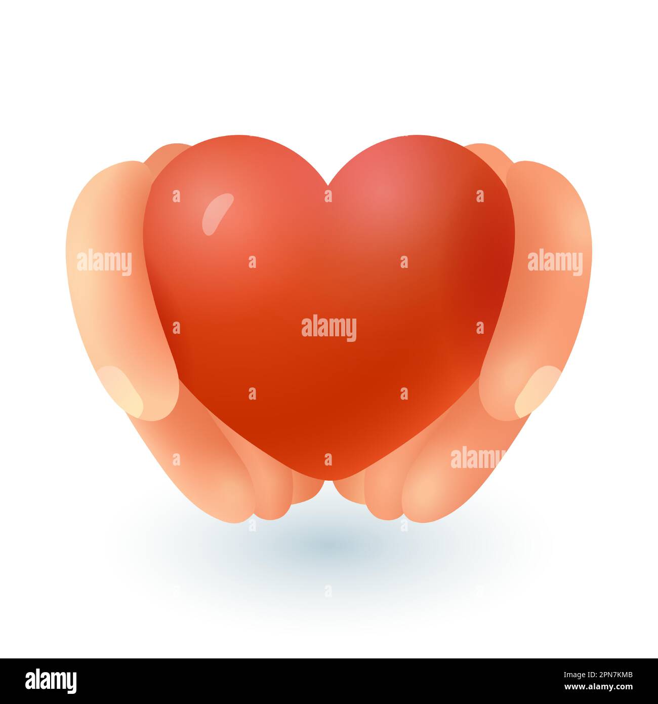 Human hands holding cute red heart 3D icon Stock Vector Image & Art - Alamy