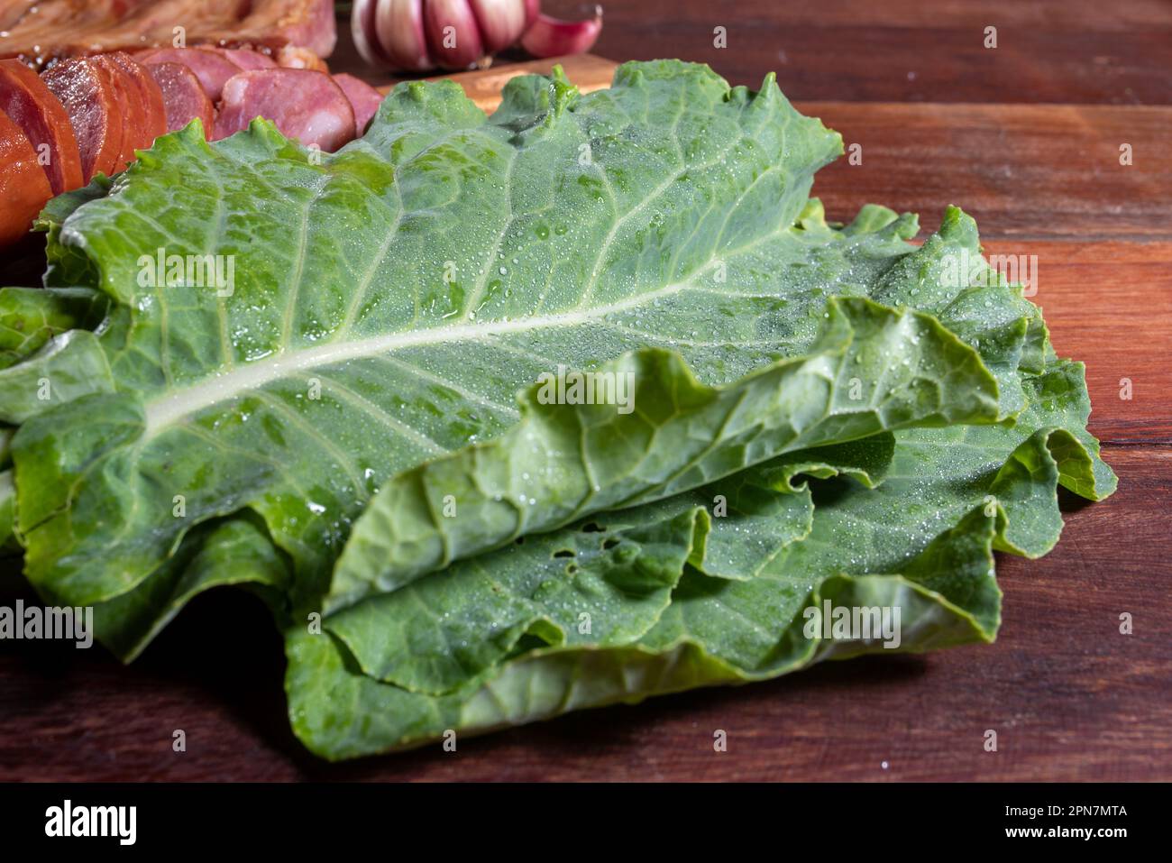 ingredients for brazilian traditional food feijoada. Stock Photo