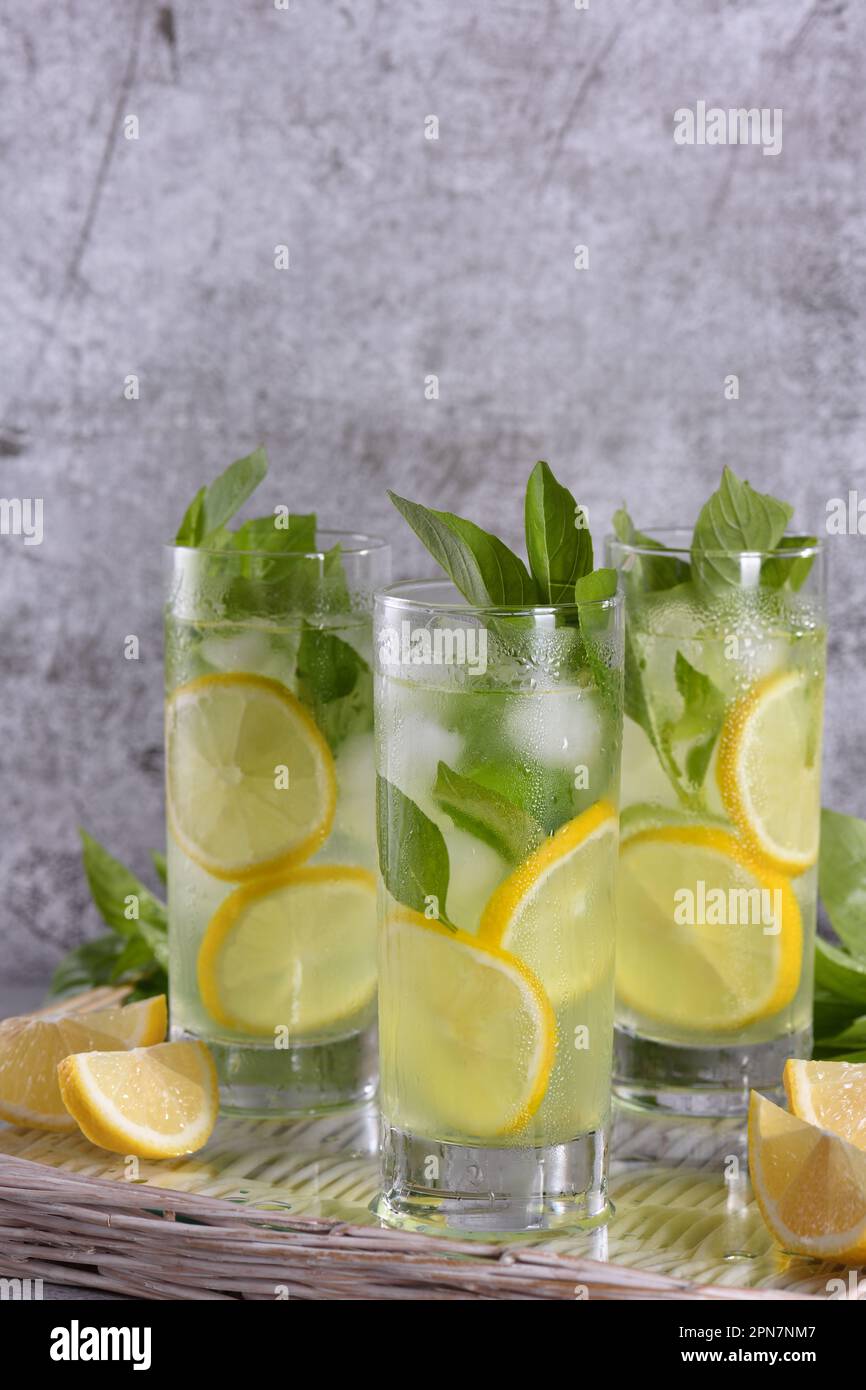 Basil Lemon Gin and Tonic, very light, incredibly refreshing cocktail