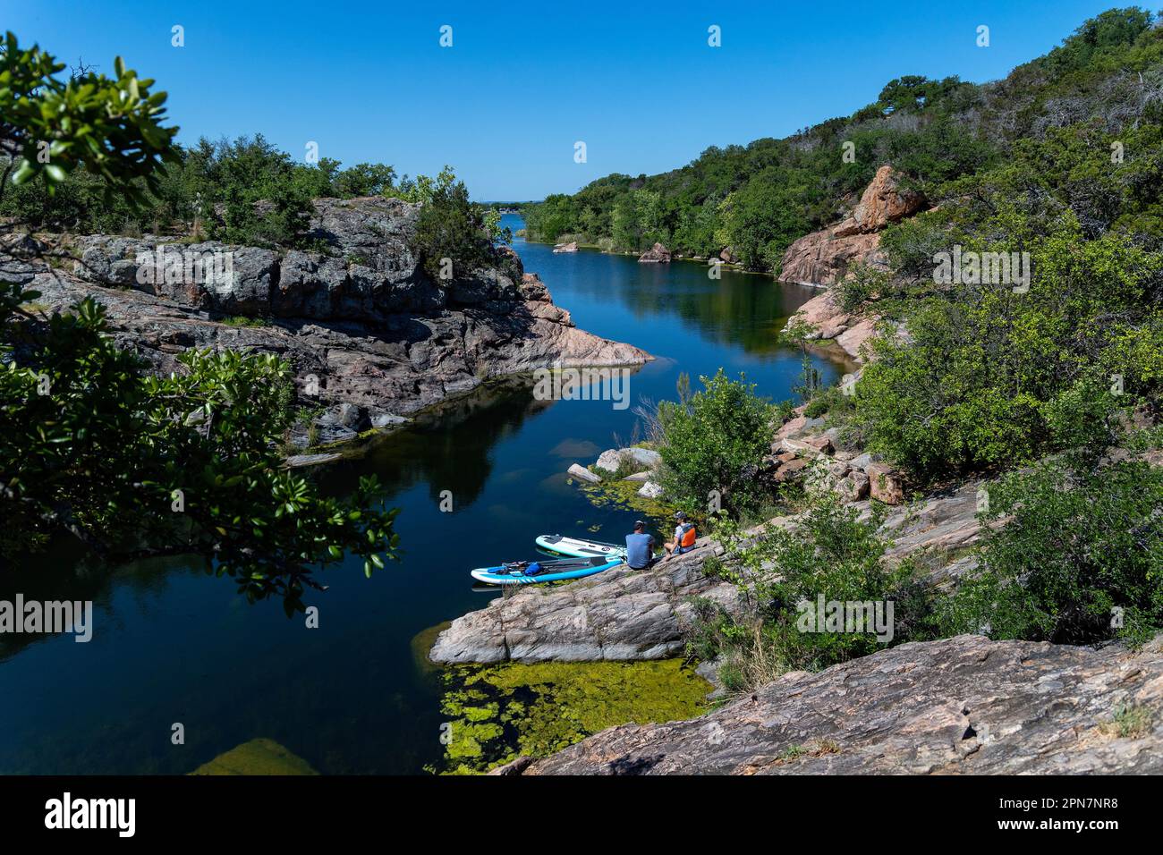 Devil's Waterhole in Inks Lake State Park, Texas Stock Photo