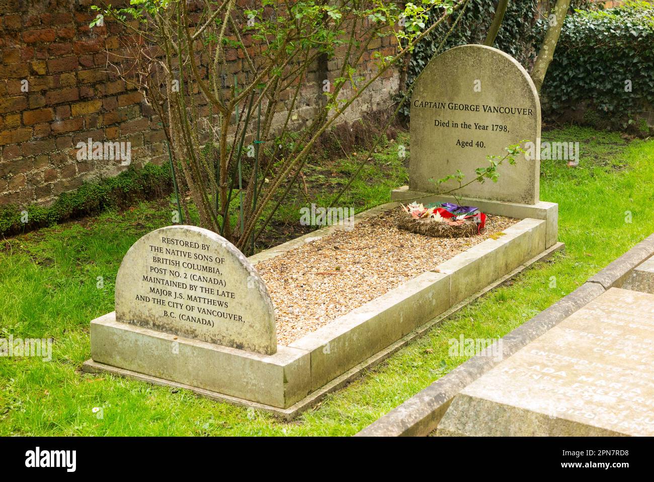 The grave of Captain Vancouver (22 June 1757 10 May 1798) who