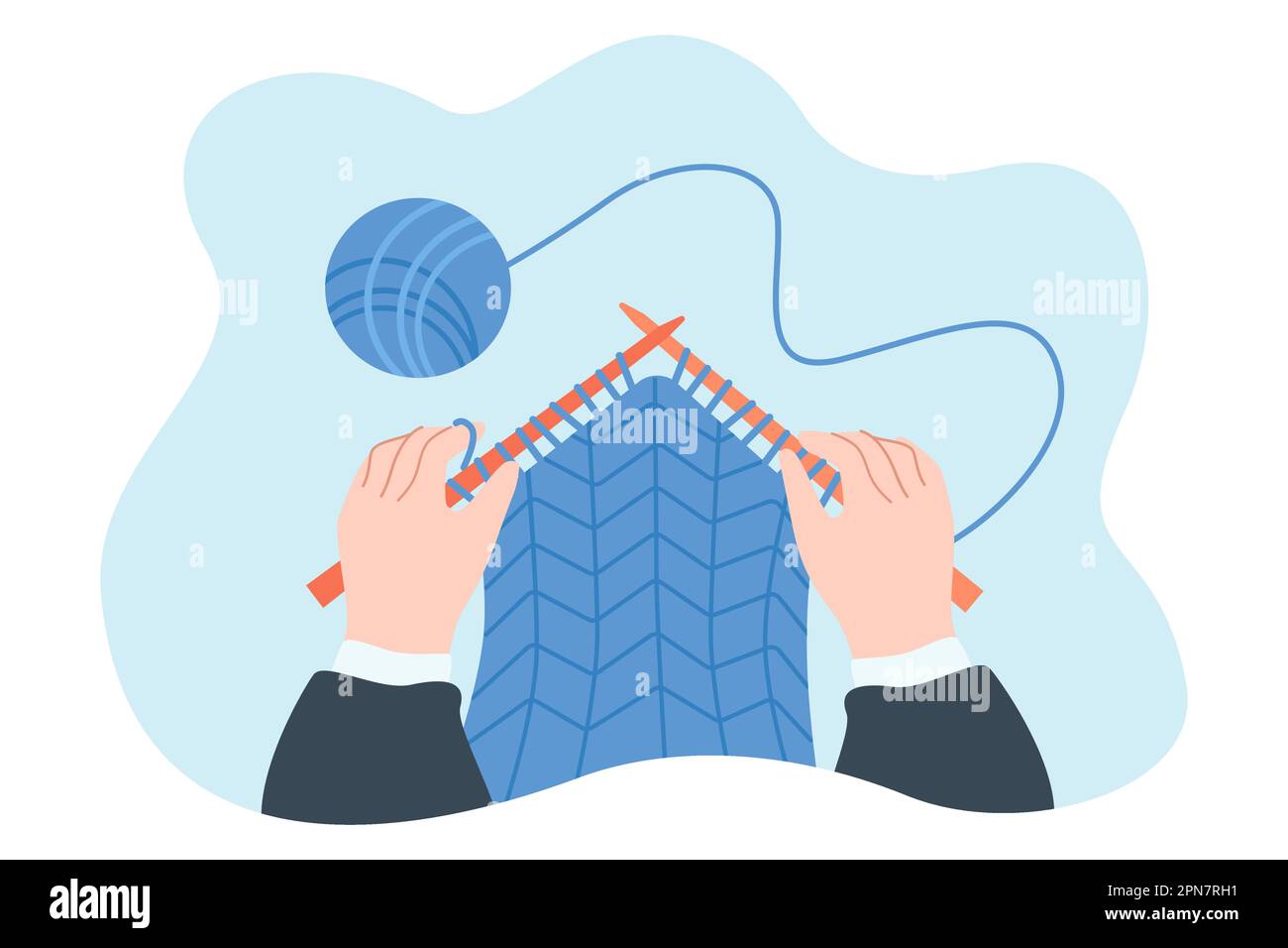 Hands holding needles flat vector illustration Stock Vector Image & Art