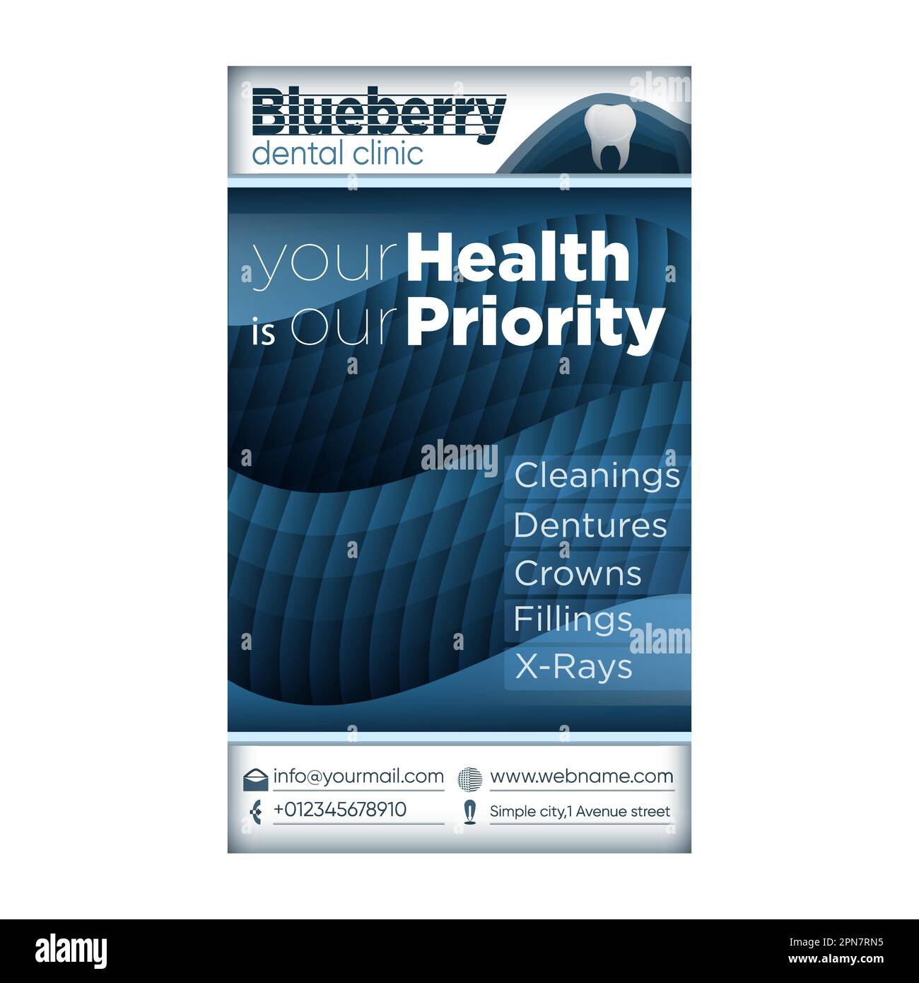 Dental Offer Flayer in realistic style. Health medical roll up banner