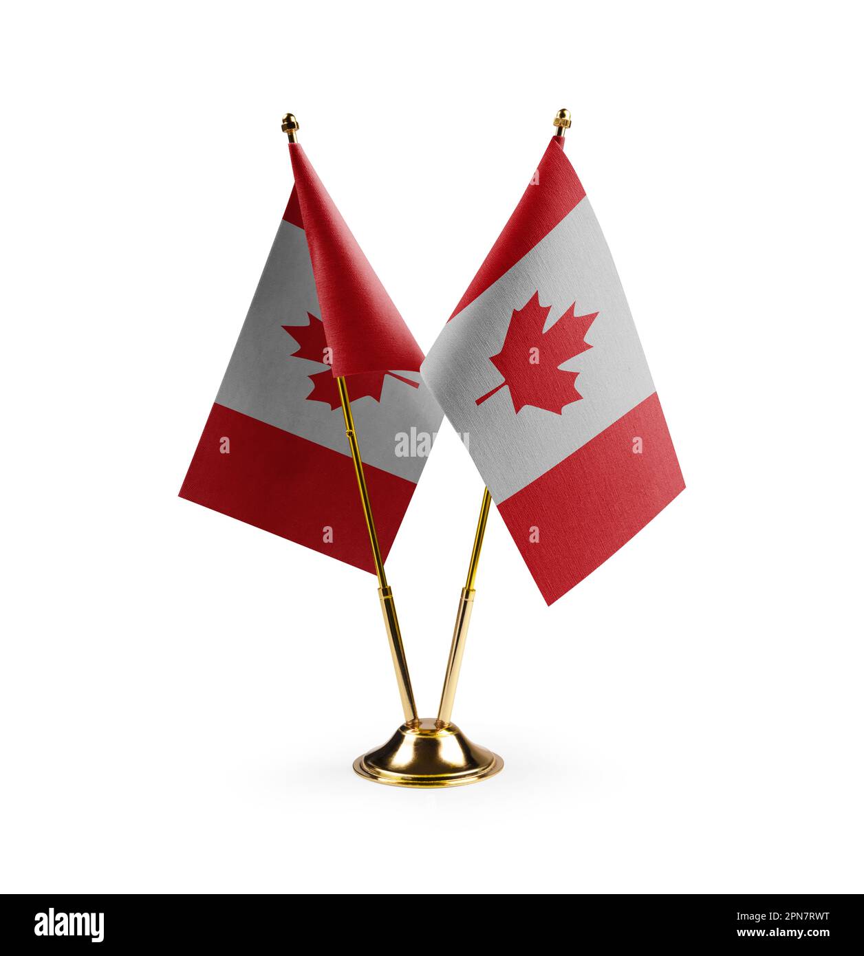 Small national flags of the Canada on a white background. Stock Photo