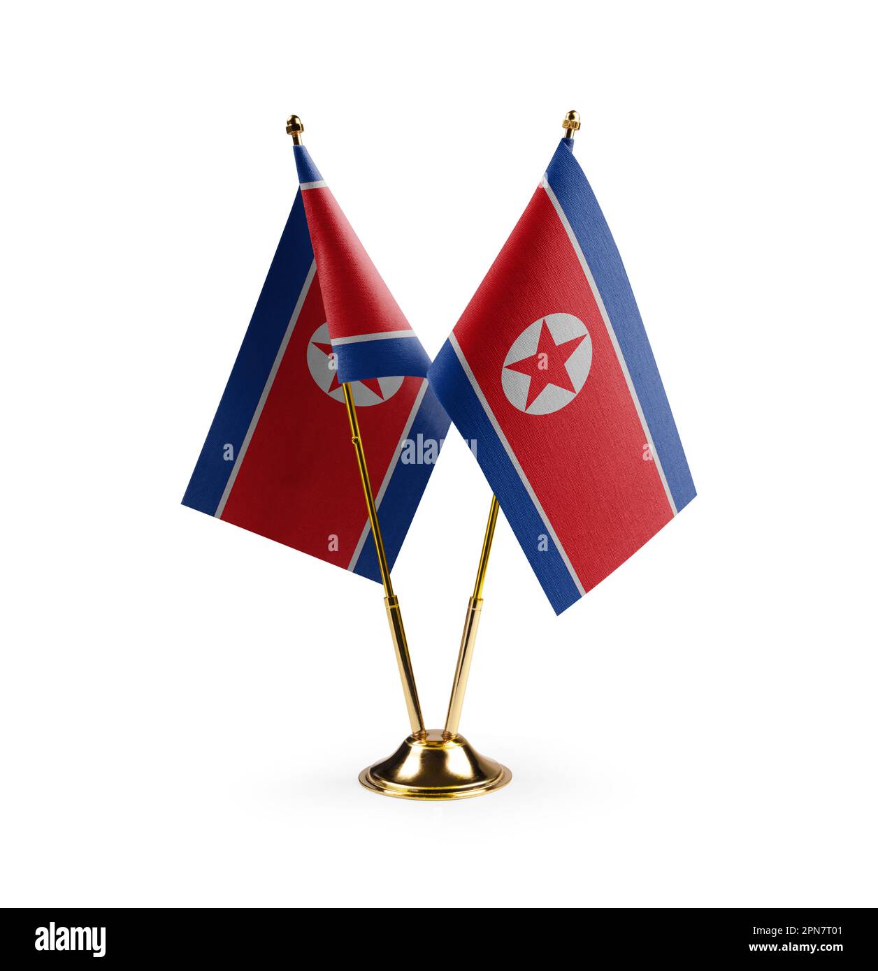 Small national flags of the North Korea on a white background Stock Photo Alamy