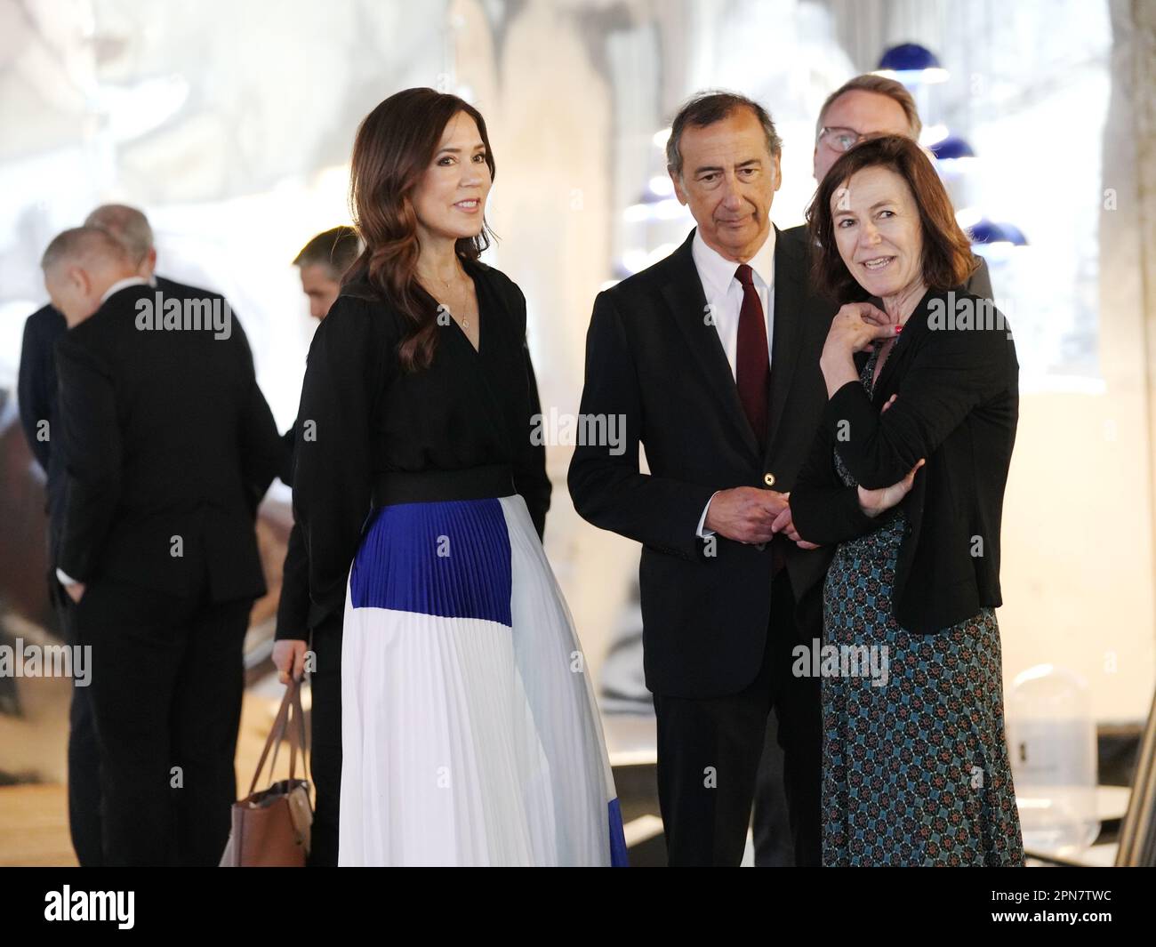 Milan, Italy. 17th Apr, 2023. Milan, Visit of the Danish Princess Mary Donaldson to the Denmark stand for the Milan Design Week, Fuori Salone, Salone del Mobile at the Ex Macello in Via Molise Editorial Usage Only Credit: Independent Photo Agency/Alamy Live News Stock Photo