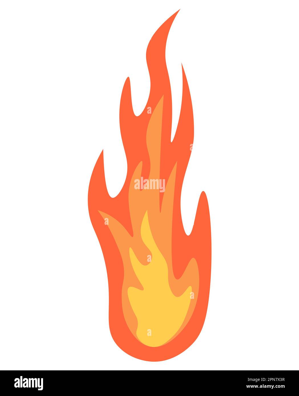 Flame Fire Icon. Colorful vector illustration isolated on white background. Stock Vector