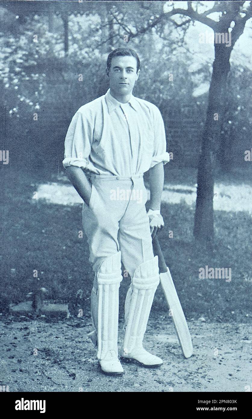 W. Bardsley, Australian cricketer, from a photo taken by T. Bolland. Warren Bardsley was an Australian Test Match cricketer and the Australian team toured England in 1909, when he made his Test debut. T. Bolland was a London based photographer who took many photos of Australian cricketers in the first half of the twentieth century. From a bound annual: The Wonderful Year, 1909. An illustrated record of notable achievements and events from The Daily News, London and Manchester, published by Headley Brothers, 1909. Stock Photo