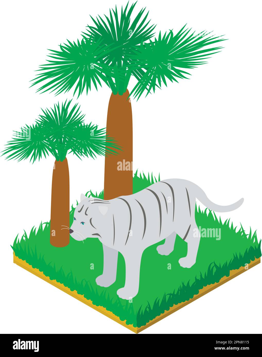 tiger white tiger bengal tiger wild life nature Low-poly 3D Model