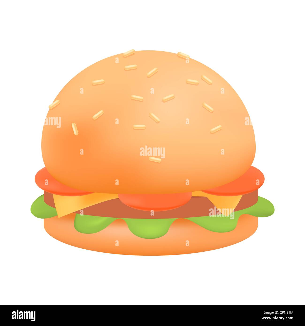 Hamburger or cheeseburger 3D icon Stock Vector
