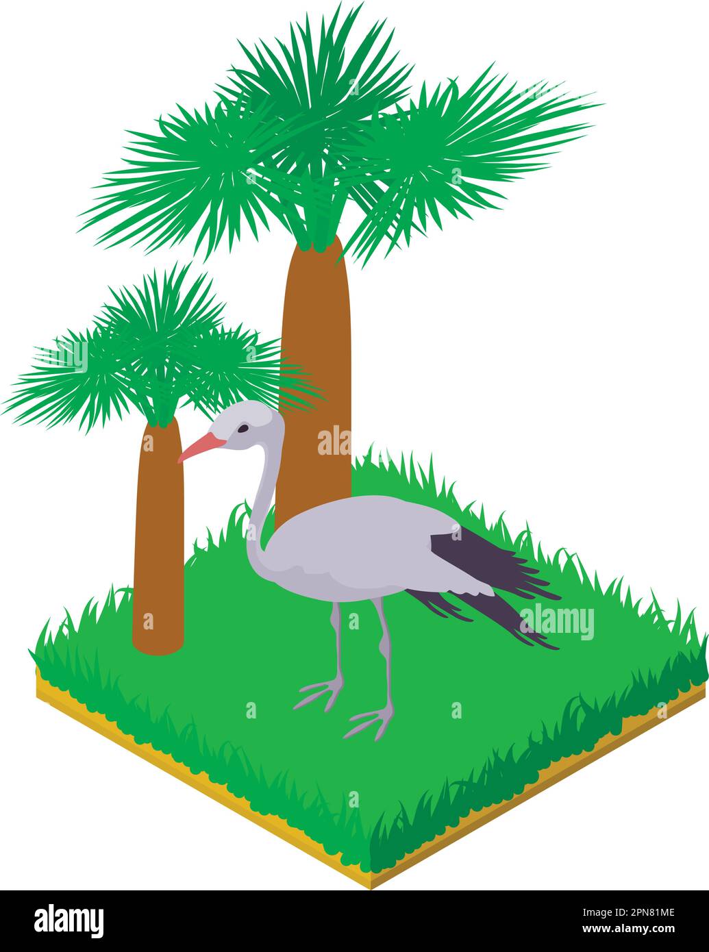 Heron in palm tree Stock Vector Images - Alamy