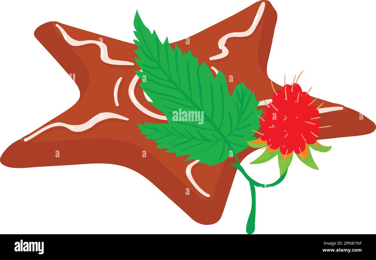 Raspberry dessert icon isometric vector. Raspberry branch and ...