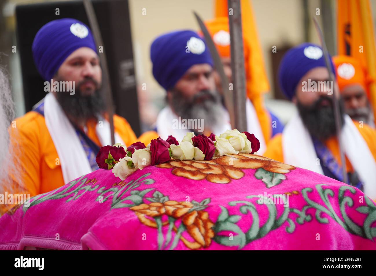 Nagar Kirtan procession, religious sikh event in the streets of the