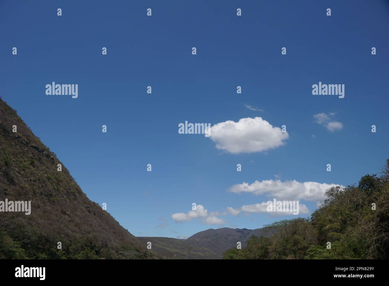 canyon del sumidero, mountains, sky, clouds, grijalva river, chiapas, mexico Stock Photo