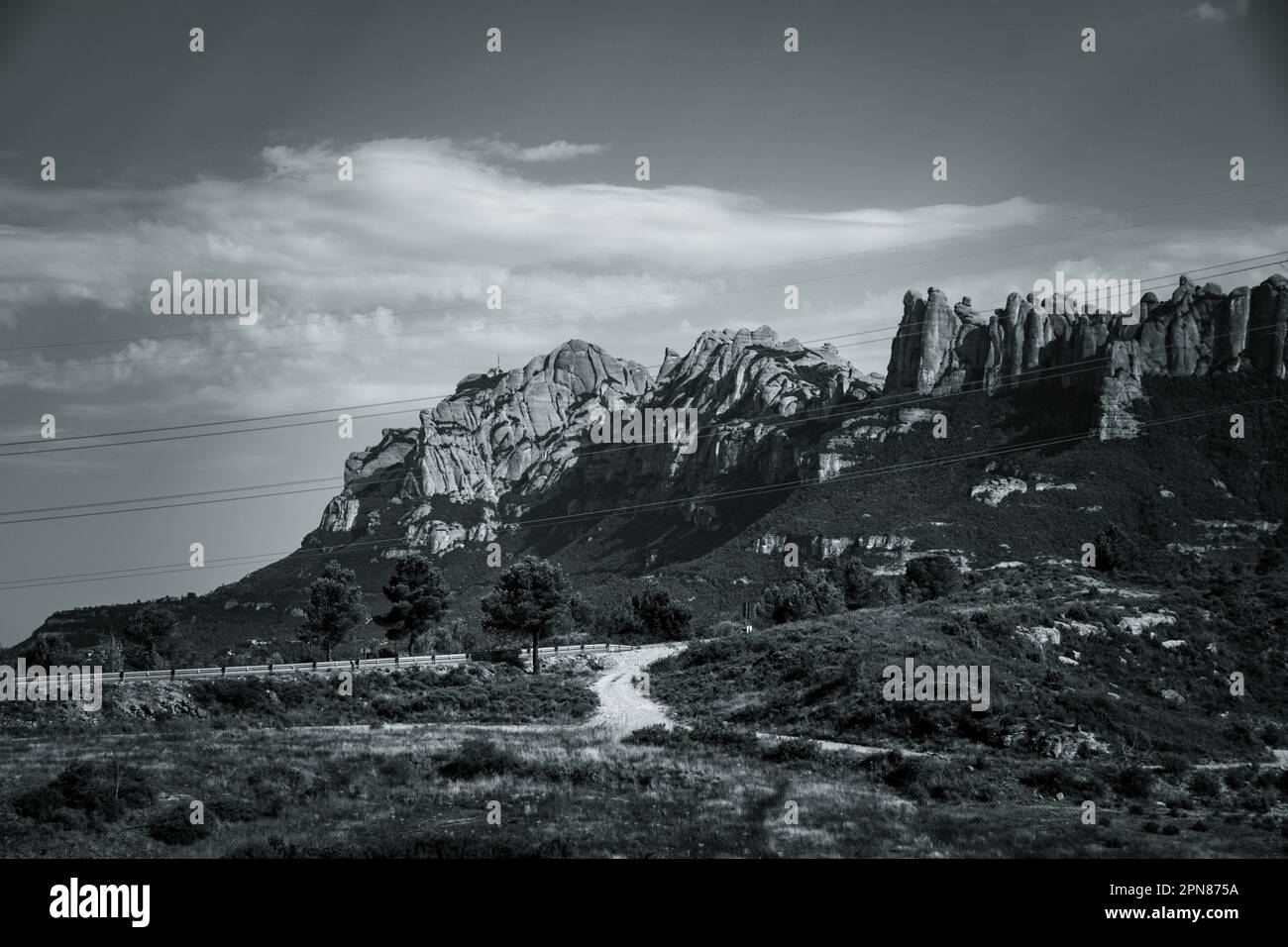 A striking black and white image of a towering mountain Stock Photo - Alamy