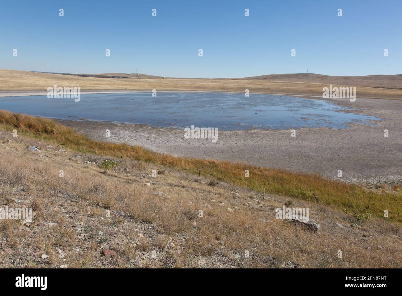 Prairie pothole shows effects of a year of drought Stock Photo - Alamy