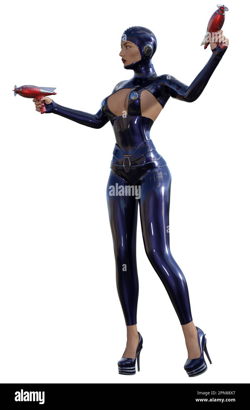 Black latex body suit woman hi-res stock photography and images - Alamy