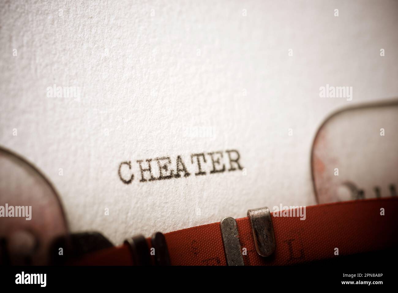 Cheater word written with a typewriter Stock Photo - Alamy