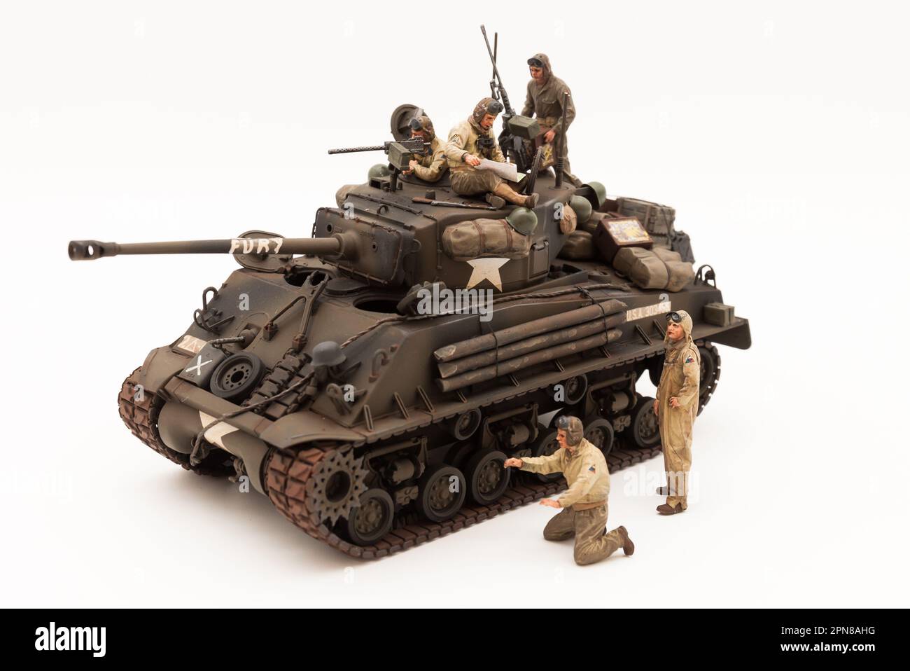 M4A3E8 Easy Eight Sherman Tank, Fury Tank 1 35 Scale Model Stock Photo ...