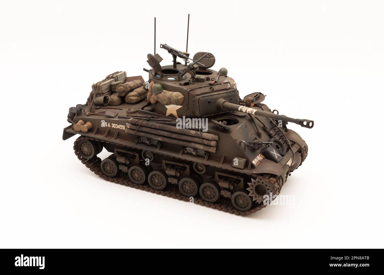 M4A3E8 Easy Eight Sherman Tank, Fury Tank 1 35 Scale Model Stock Photo