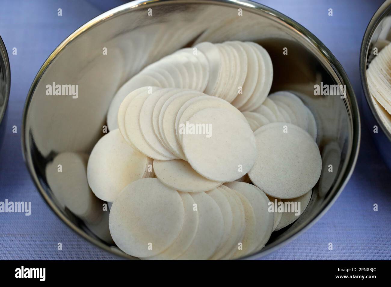 Sanctuary of La Benite Fontaine. Catholic mass. Eucharist. Roman