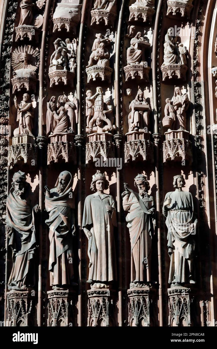 Strasbourg Cathedral. Statues of the Prophets of the Old Testament at