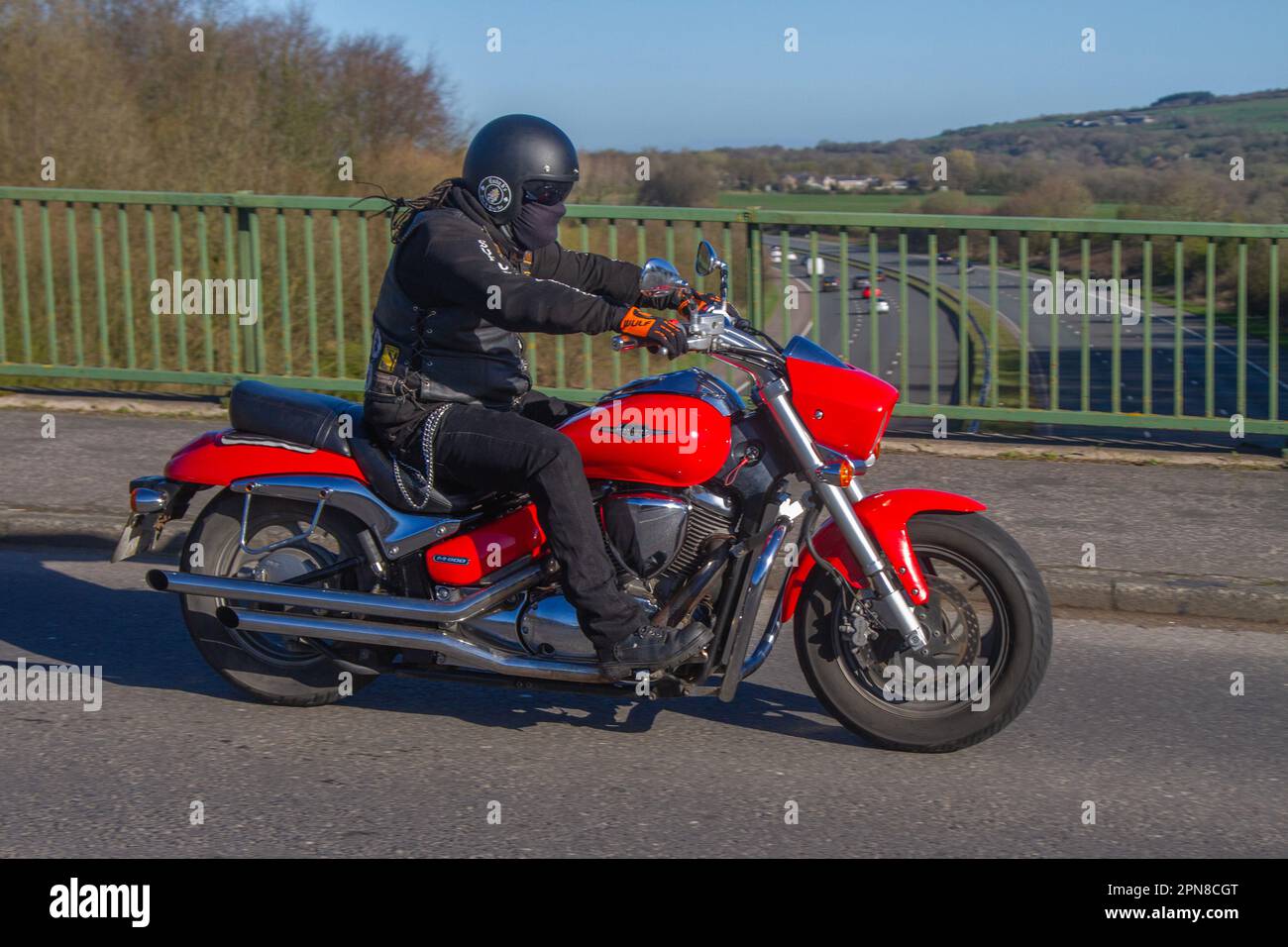 Red Suzuki Intruder 800 Motorcycle on a Sunny Day. Rigt View Editorial  Stock Photo - Image of suzuki, road: 155476893