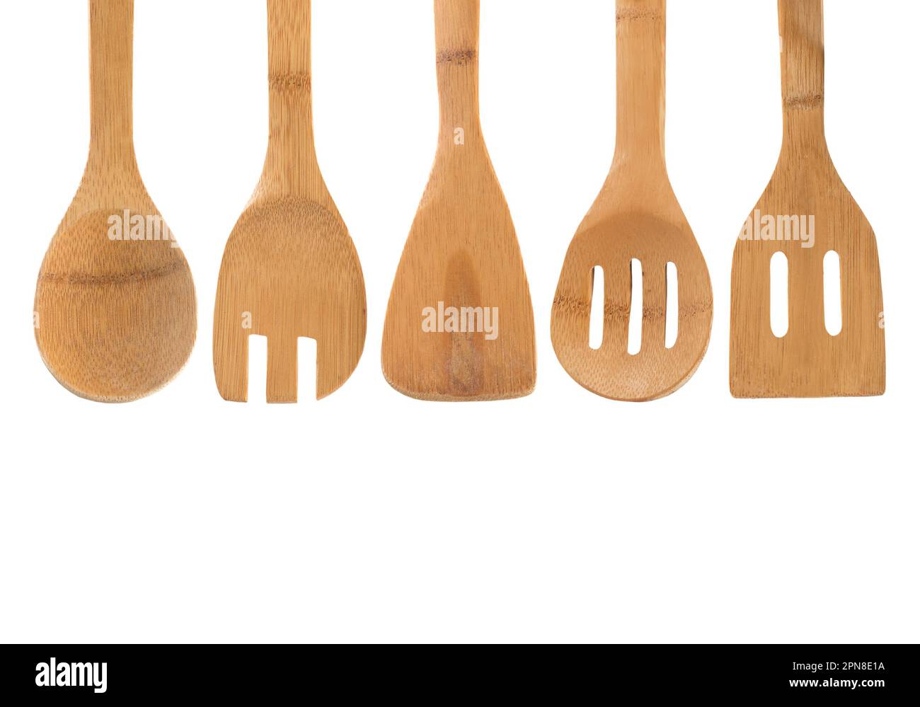 Collection of wooden spoon isolated on white background Stock Photo - Alamy