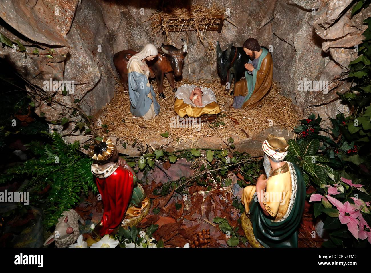 Nativity scene. Christmas crib. France Stock Photo Alamy