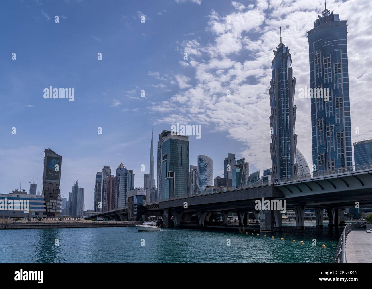 Dubai, UAE April 2, 2023 Apartment blocks of downtown district