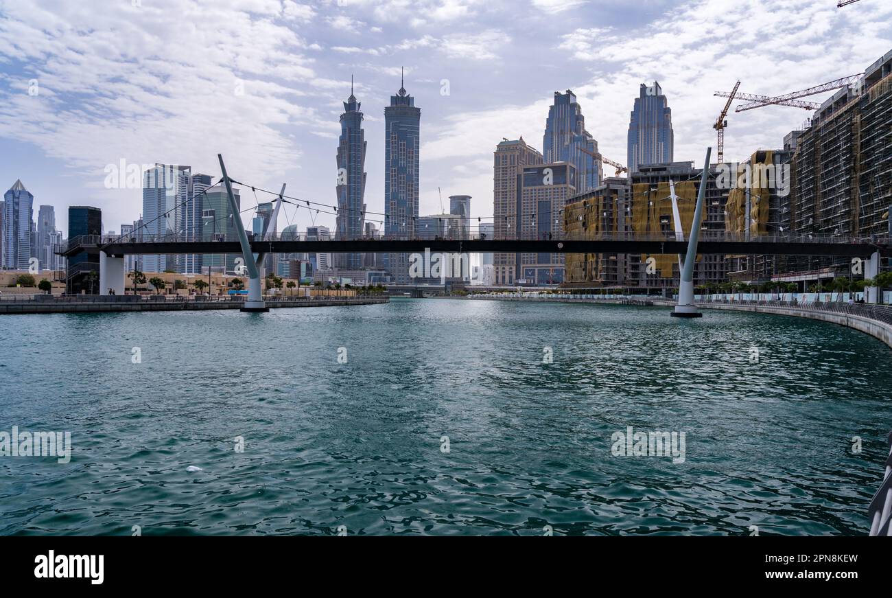 Dubai, UAE April 2, 2023 Apartment blocks of downtown district