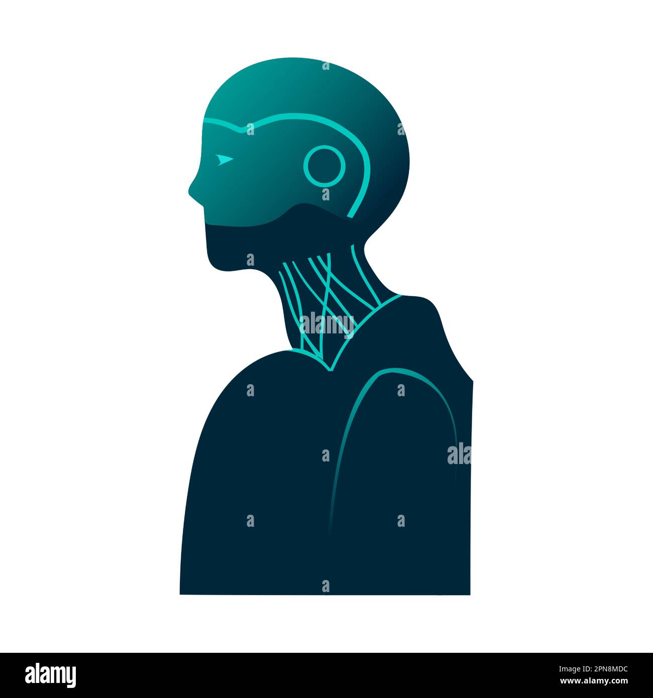 Vector illustration of a robot. artificial intelligence Chat bot human helper. Stock Vector