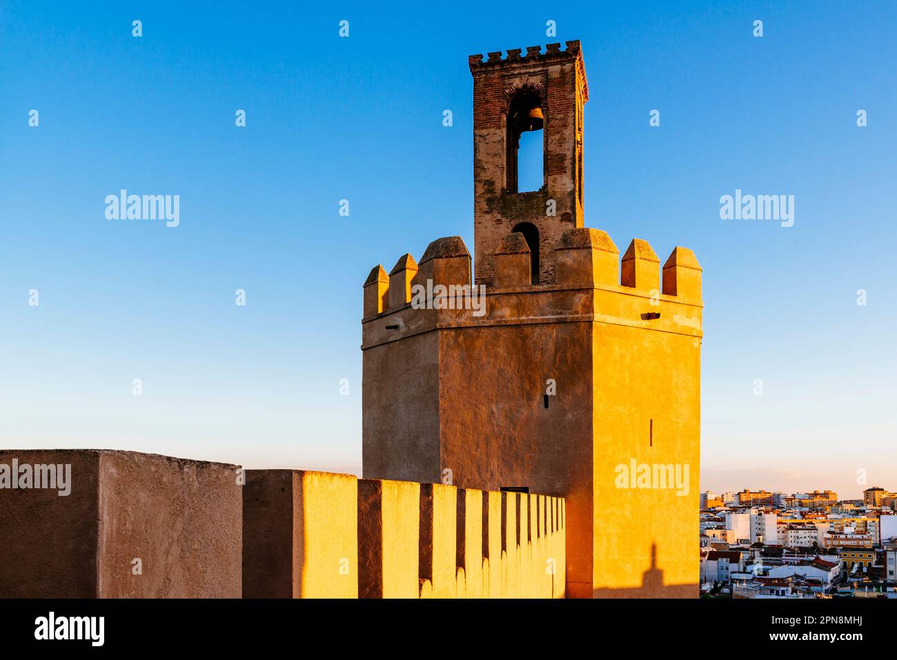 The Torre de Espantaperros or Torre de la Atalaya, is a watchtower located next to the citadel of Badajoz, 10th century. It is of Almohad origin and h Stock Photo