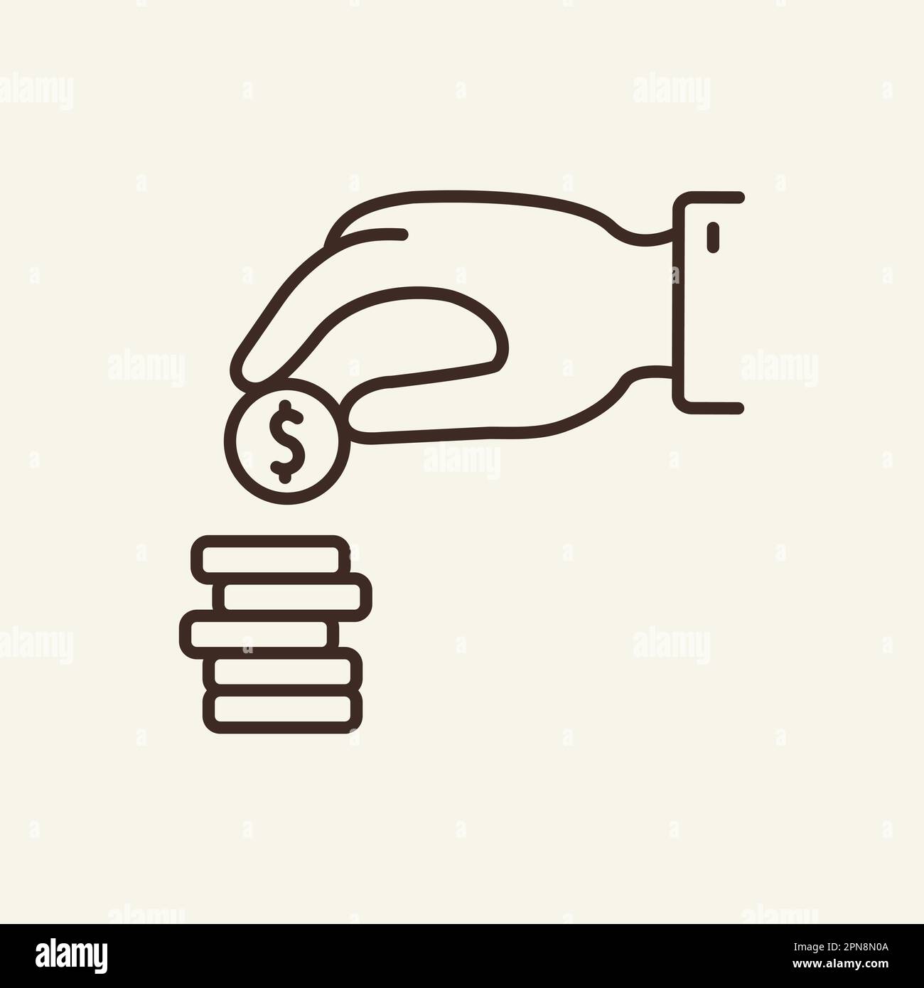 Counting coins line icon Stock Vector Image & Art Alamy