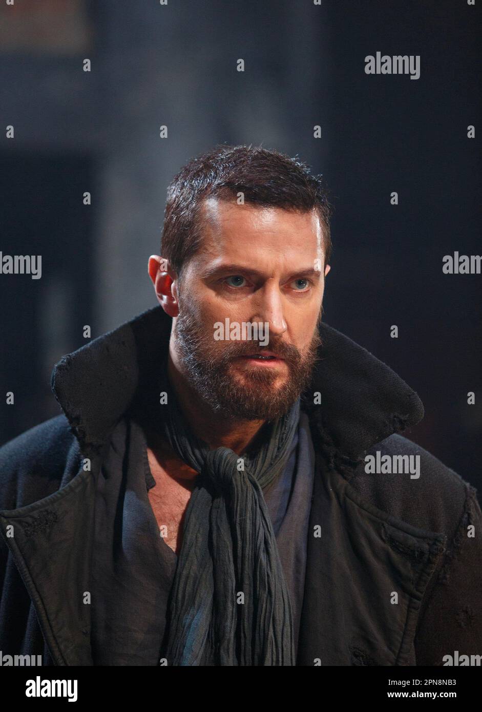 Richard Armitage (John Proctor) in THE CRUCIBLE by Arthur Miller at the Old Vic Theatre, London SE1  03/07/2014  design: Soutra Gilmour   lighting: Tim Lutkin   director: Yael Farber Stock Photo