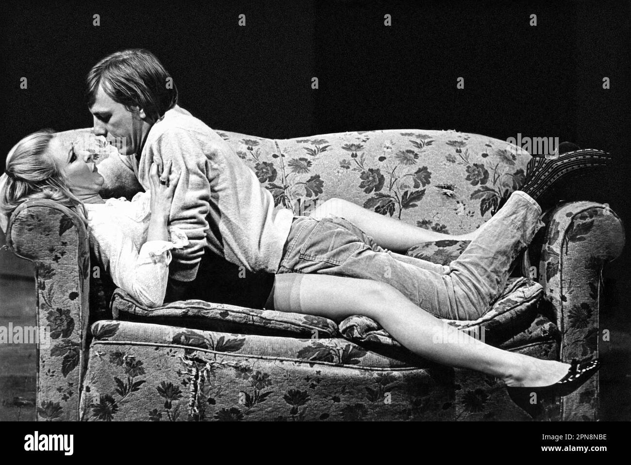 Patricia Franklin, Kenneth Cranham in SAVED by Edward Bond at the Royal Court Theatre, London SW1  07/02/1969  design: John Gunter  director: William Gaskill Stock Photo