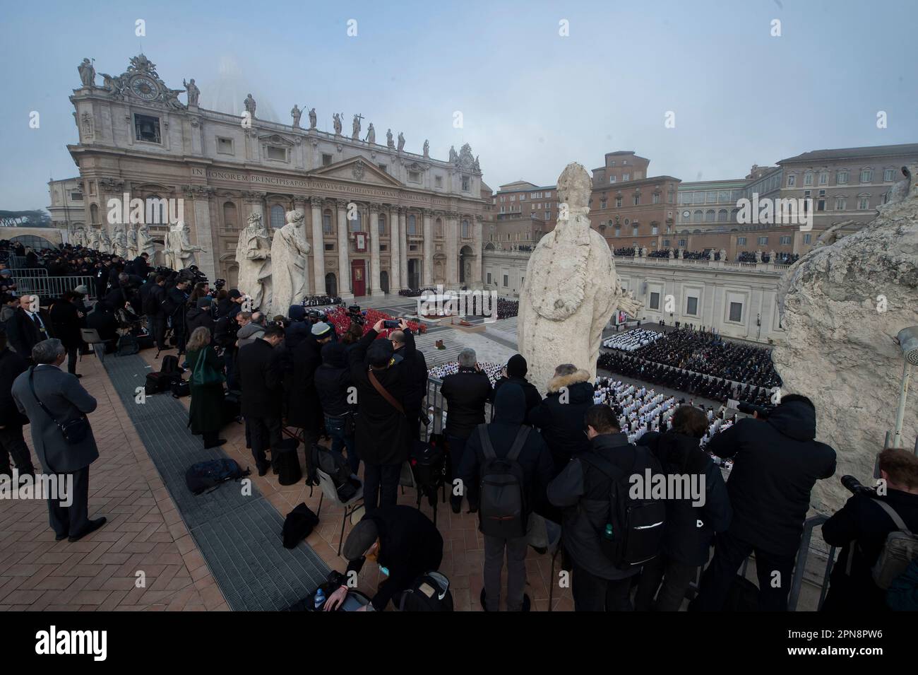 Vatican City, Jan. 05, 2023: Funeral mass of Pope Emeritus Benedict XVI ...