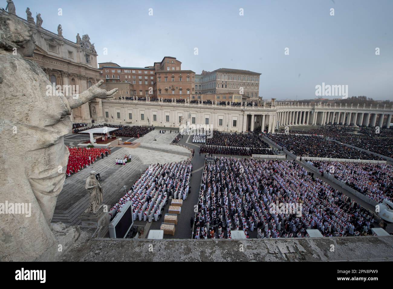 Vatican City, Jan. 05, 2023: Funeral mass of Pope Emeritus Benedict XVI ...