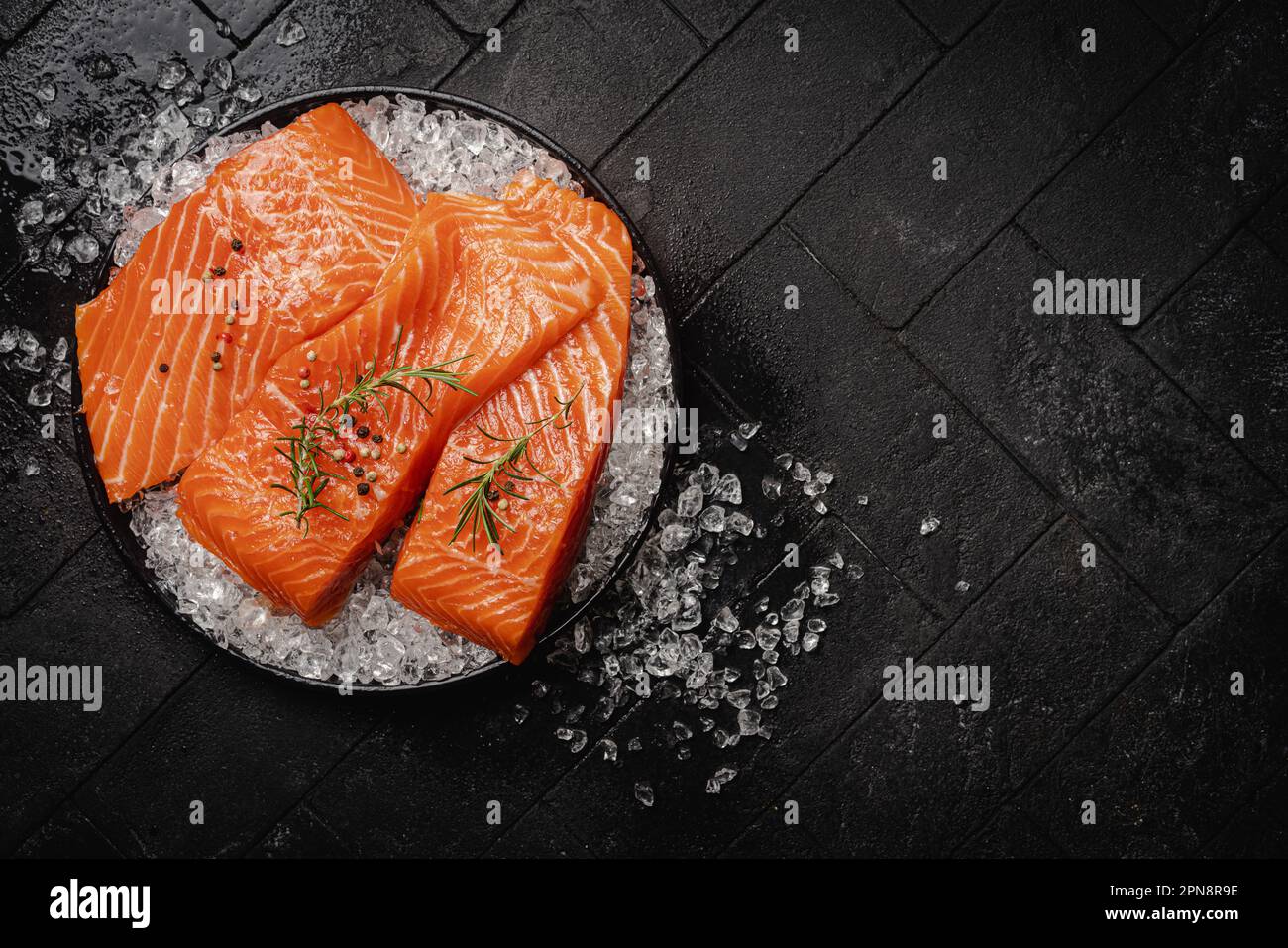Fresh raw salmon fish fillet Stock Photo - Alamy
