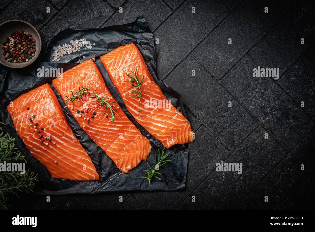 Fresh raw salmon fish fillet Stock Photo - Alamy