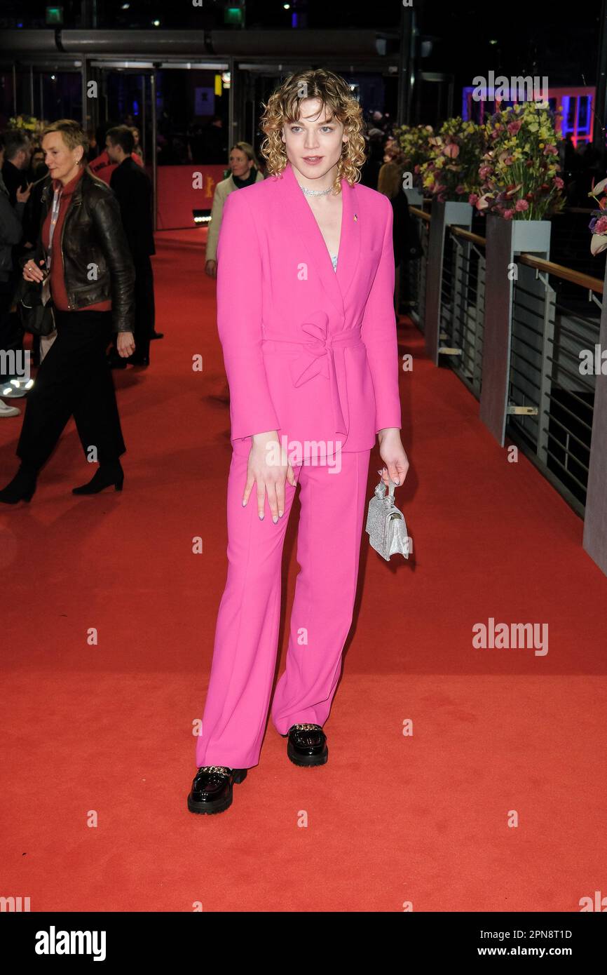 Thea Ehre photographed attending the red carpet for the Closing Ceremony and Awards during the Berlin International Film Festival at Berlinale Palast in Berlin, Germany on 25 February 2023 . Picture by Julie Edwards. Stock Photo