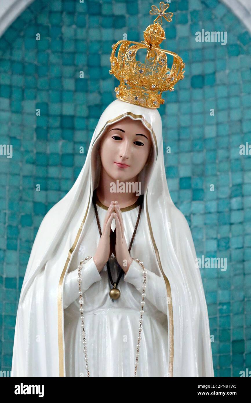 St Joseph's church. Our lady of Fatima. Statue. Singapore. Stock Photo