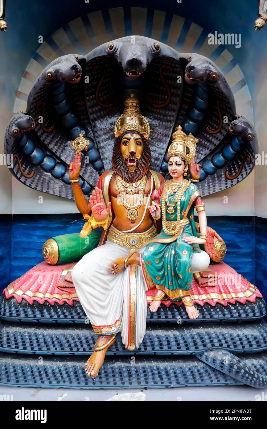 Sri Krishnan hindu temple. Hindu Mythology Narasimha the man lion one of the avatars of Krishna