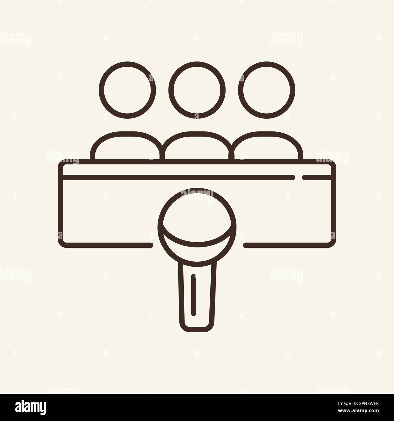 Press conference line icon Stock Vector