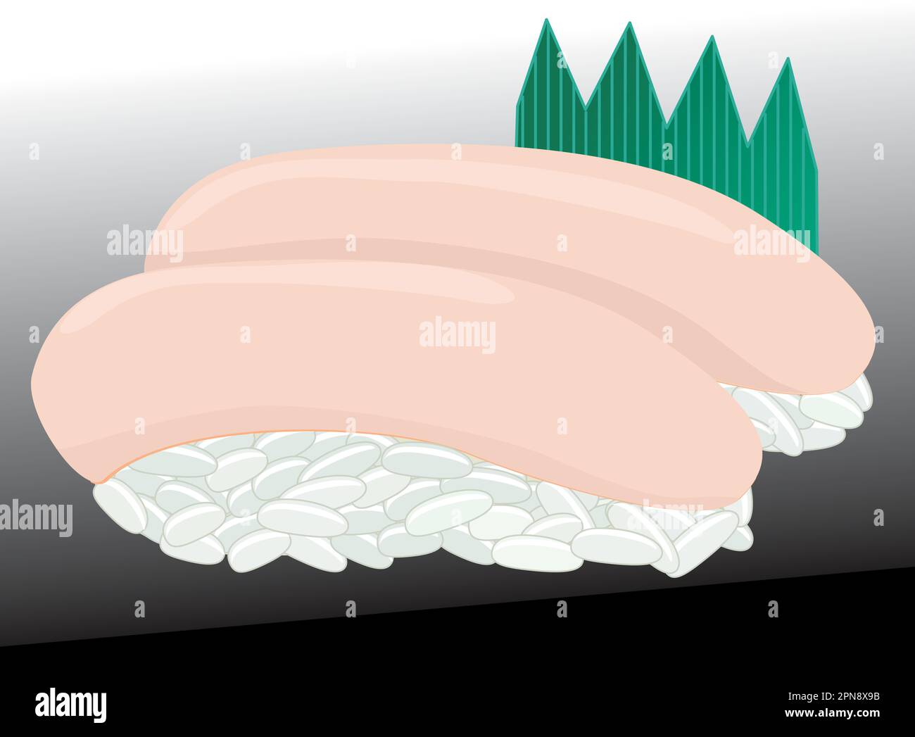 Hamachi - yellowtail nigiri sushi Stock Vector