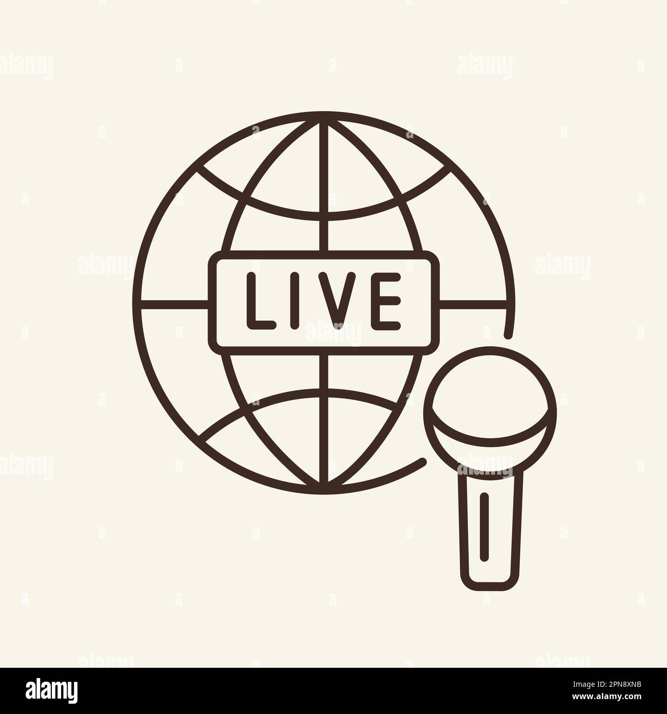 Live broadcast line icon Stock Vector Image & Art - Alamy