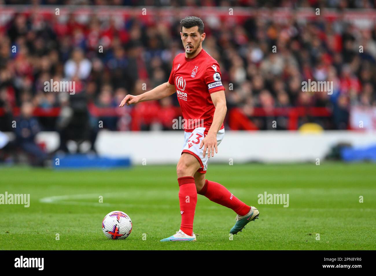 Remo Freuler of Nottingham Forest during the Premier League match between Nottingham Forest and Manchester United at the City Ground, Nottingham on Sunday 16th April 2023. (Photo: Jon Hobley | MI News) Credit: MI News & Sport /Alamy Live News Stock Photo