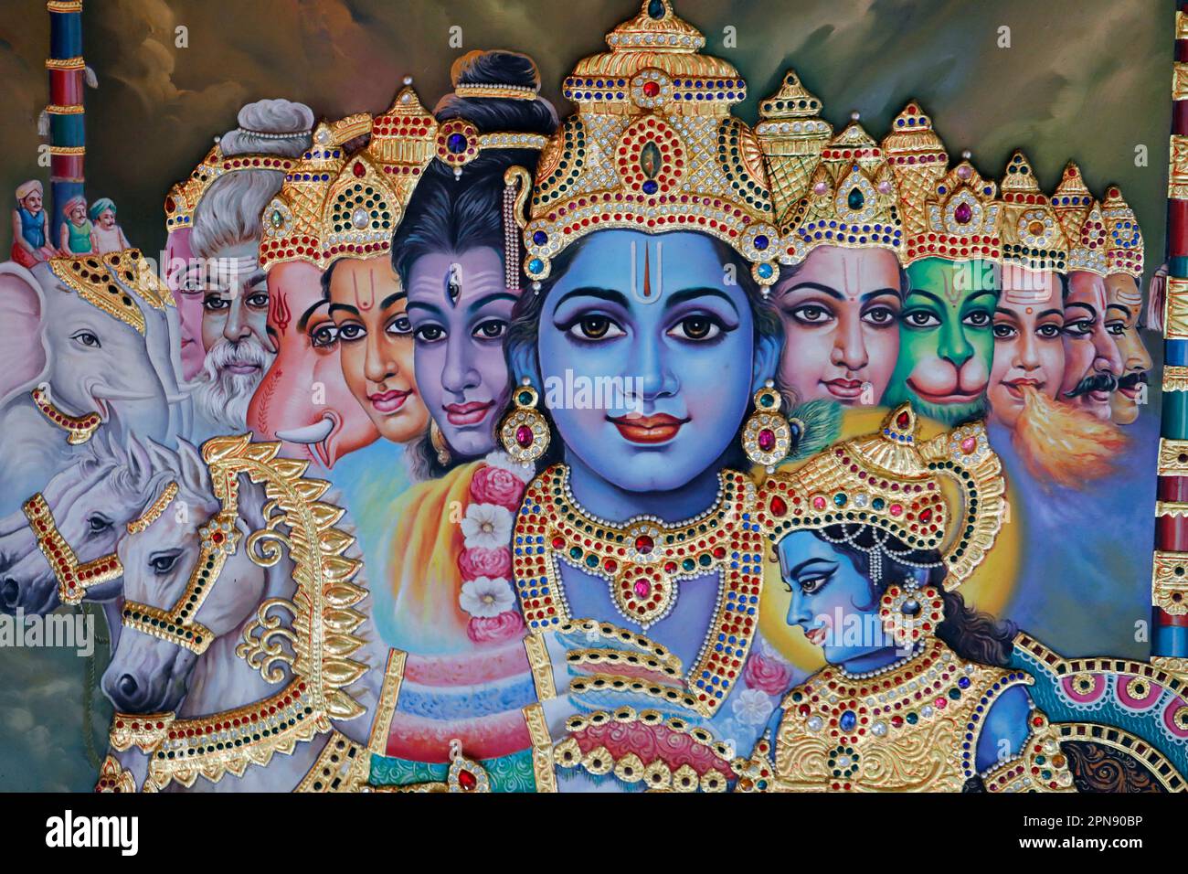 Sri Krishnan hindu temple. The blueskinned Krishna is the hindu deity of love and compassion