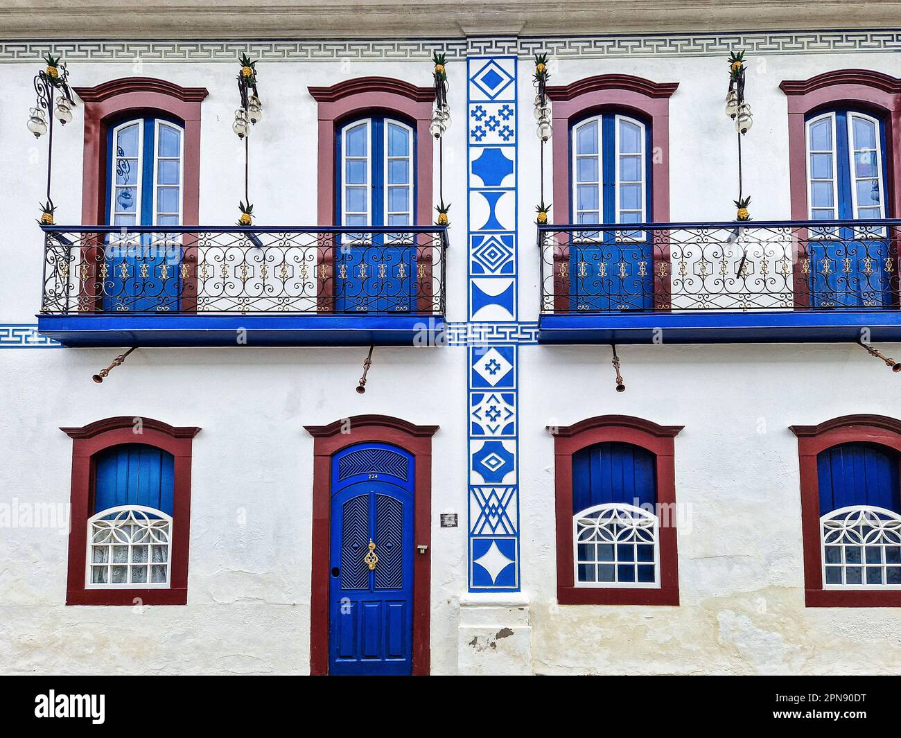 Streets and houses of historical center in Paraty, Rio de Janeiro ...